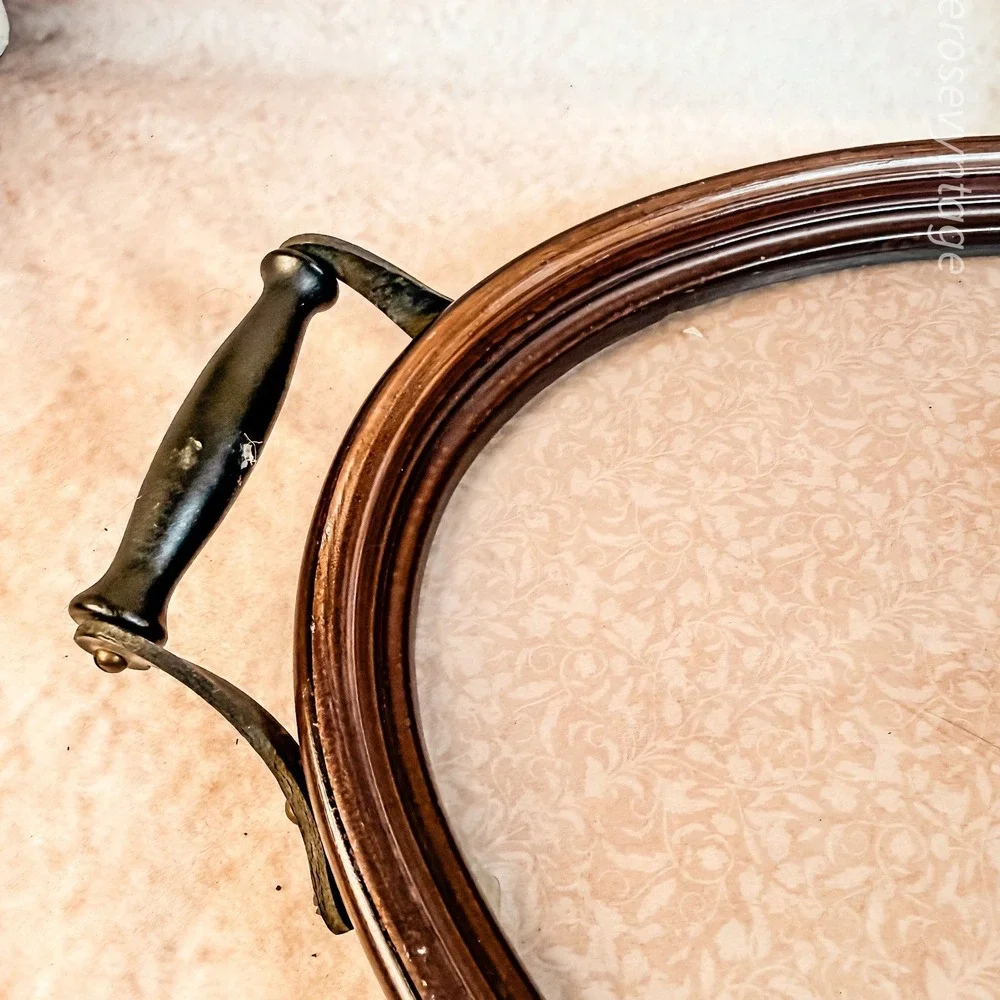 Antique Oval Wood‎ Serving Tray